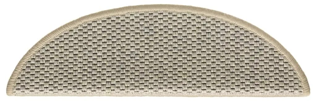 Tapetes escada adesivos aspeto sisal 15 pcs verde-claro