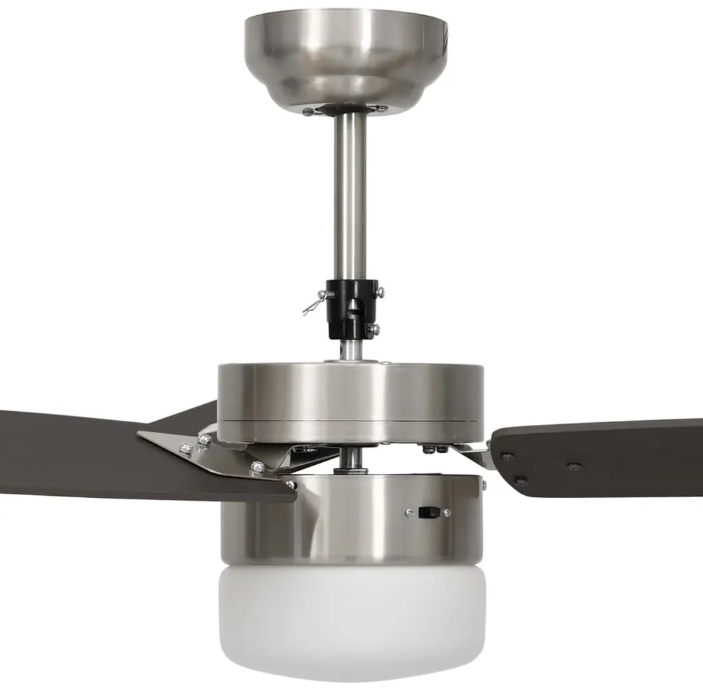 Ventoinha de teto c/ luz/controlo remoto 108cm castanho-escuro