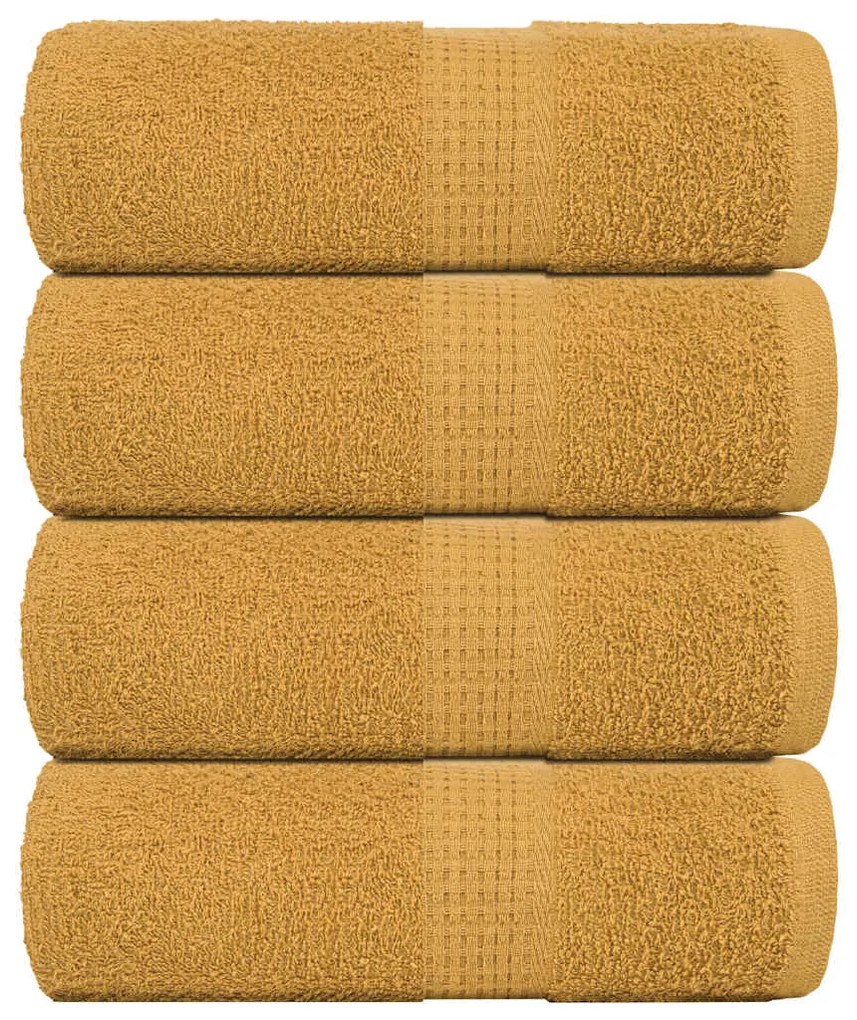 vidaXL Toalhas de bidé FROGN 4 pcs 30x50 cm 360 g/m² ouro