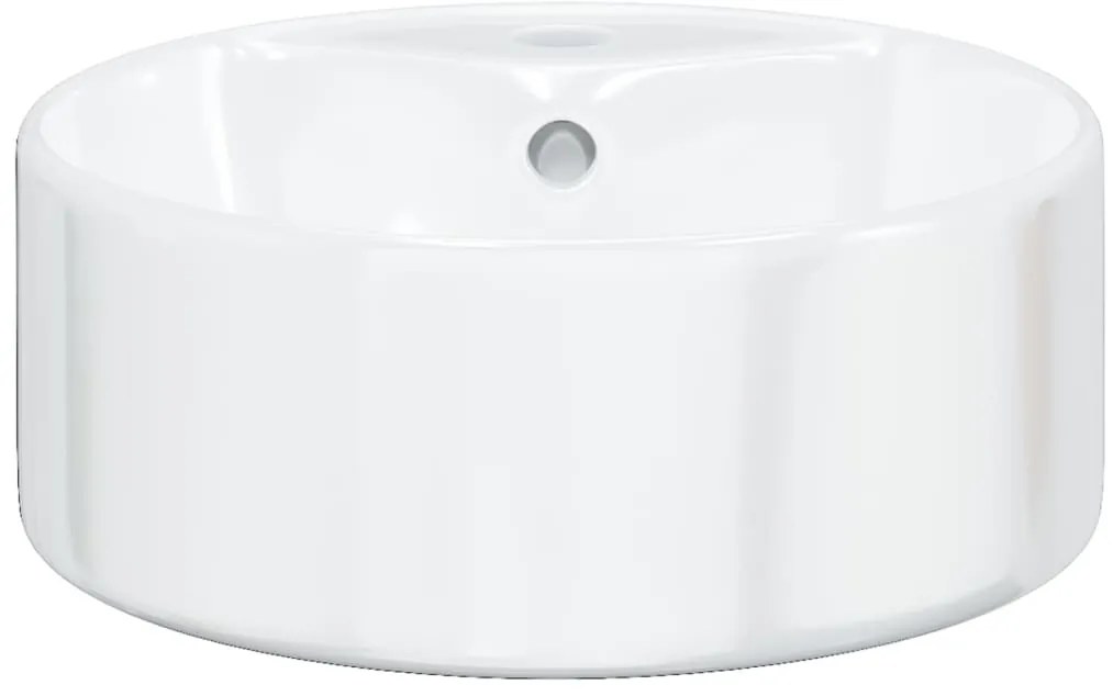 Lavatório redondo 40x14,5 cm cerâmica branco