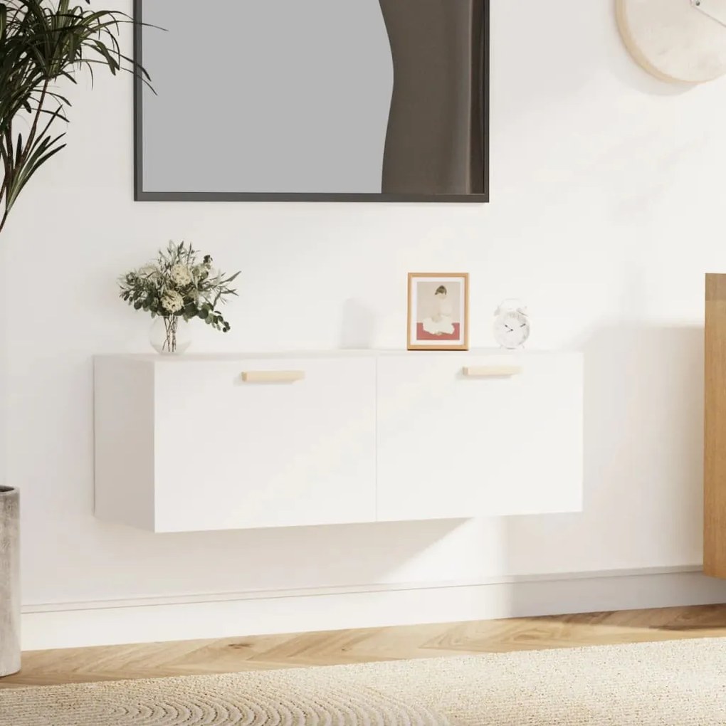 vidaXL Armário parede 100x36,5x35 cm derivados de madeira branco