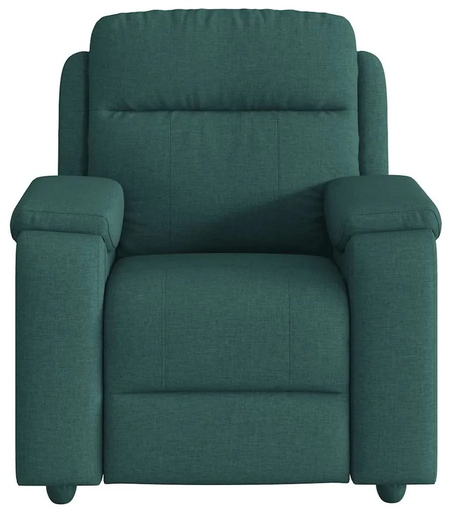 Poltrona de massagens reclinável tecido verde-escuro