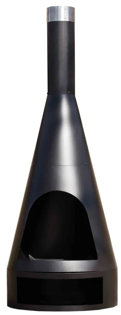 433449 RedFire Lareira Kingston 160x60 cm aço preto mate