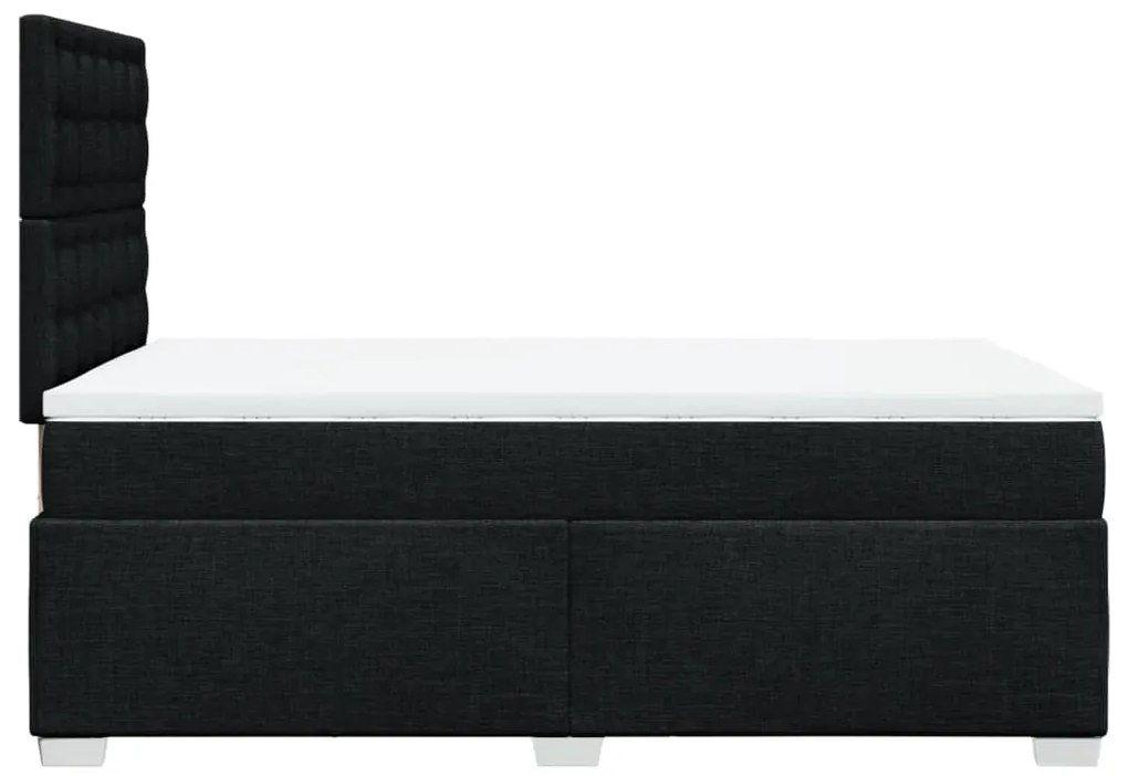 Cama boxspring com colchão 120x190 cm tecido preto