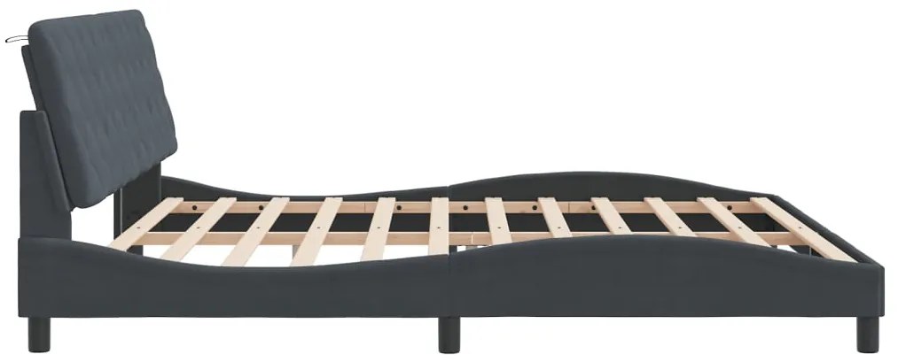 Estrutura de cama sem colchão 200x200 cm veludo cinzento-escuro