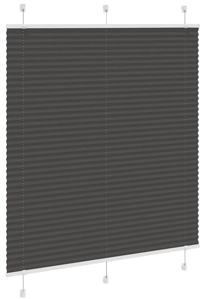 Preto Plissada Cega 120x150 cm Largura Tecido 119,4cm Poliéster