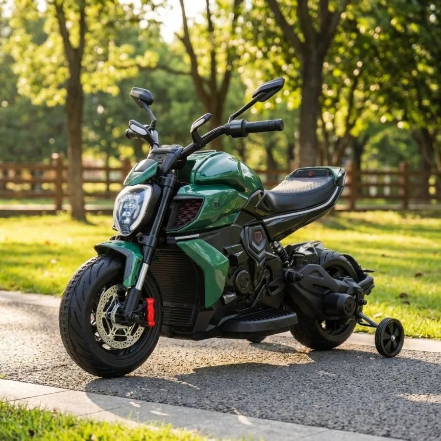 Mota elétrica para Crianças 12V, Ducati Diavel, 2 a 6 anos, Rodas espuma Eva Verde