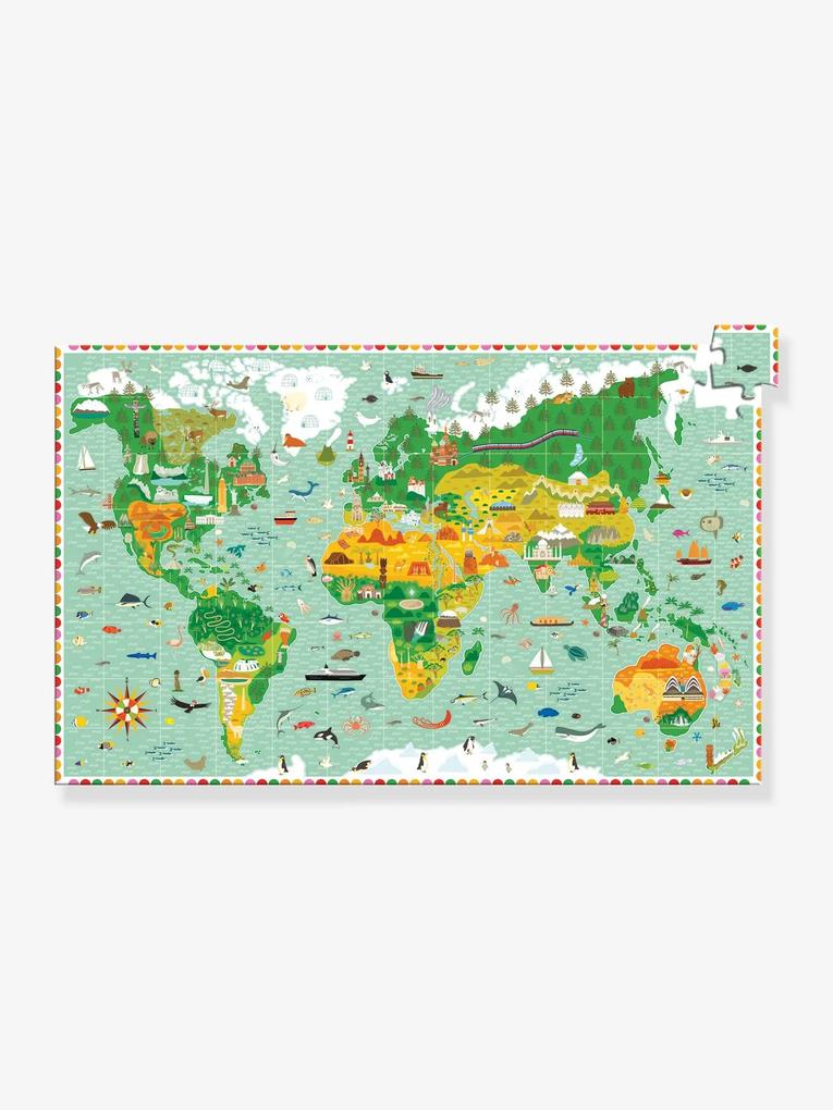 Puzzle de observação com 200 peças, Volta ao Mundo, da DJECO verde