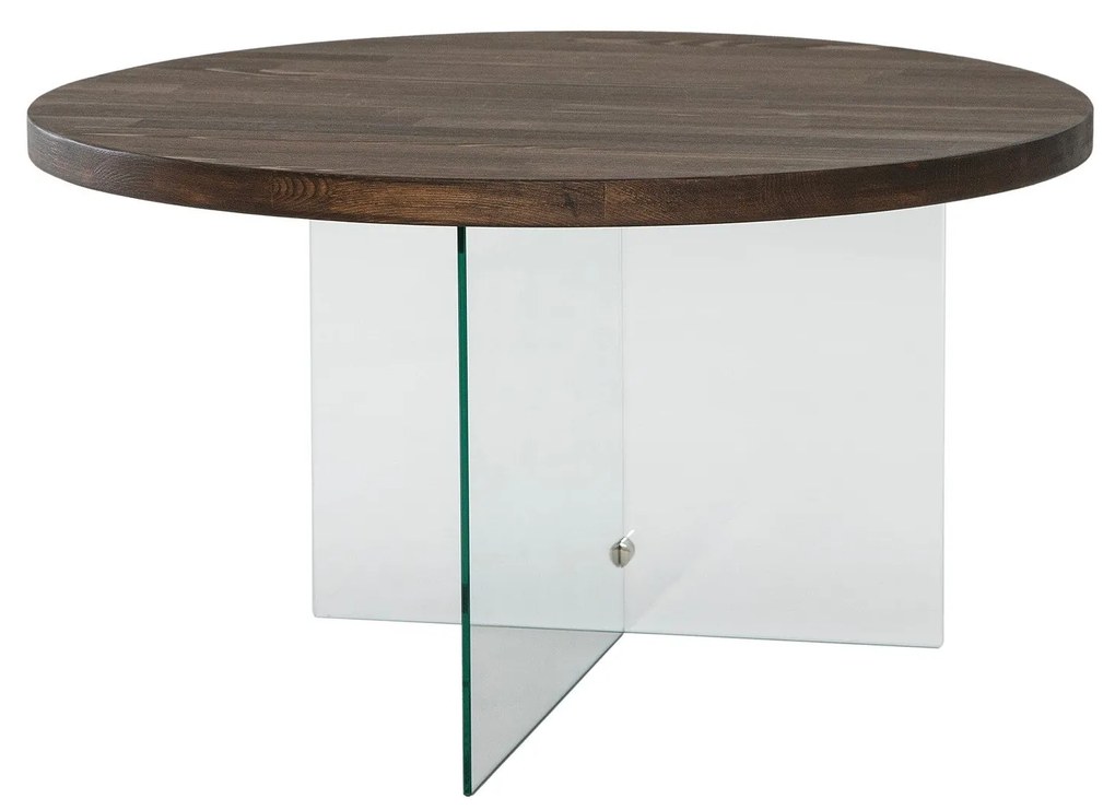 Mesa de Centro Serenity – Transparente / Nogueira – 70 cm x 40 cm