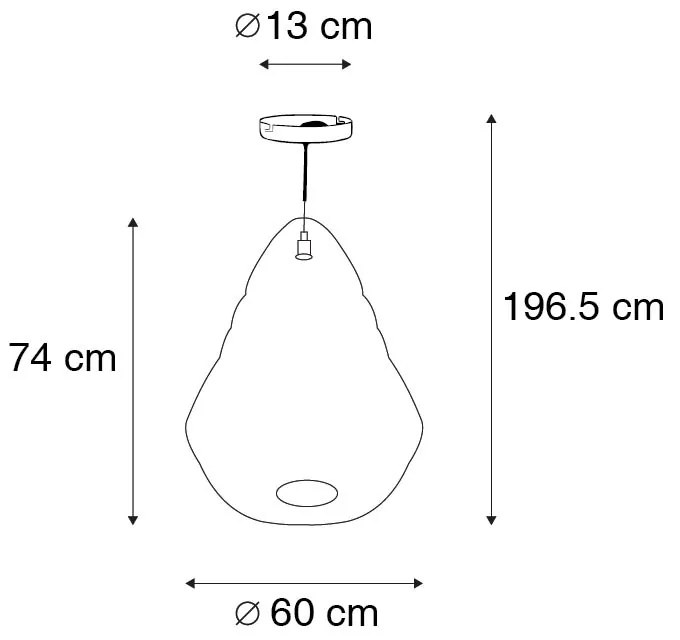 Candeeiro de suspensão oriental dourado 60cm - Nidum