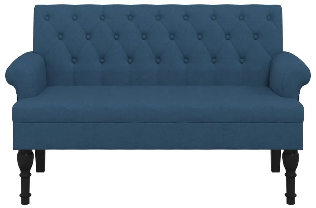 Banco com encosto 120x62x75,5 cm tecido azul
