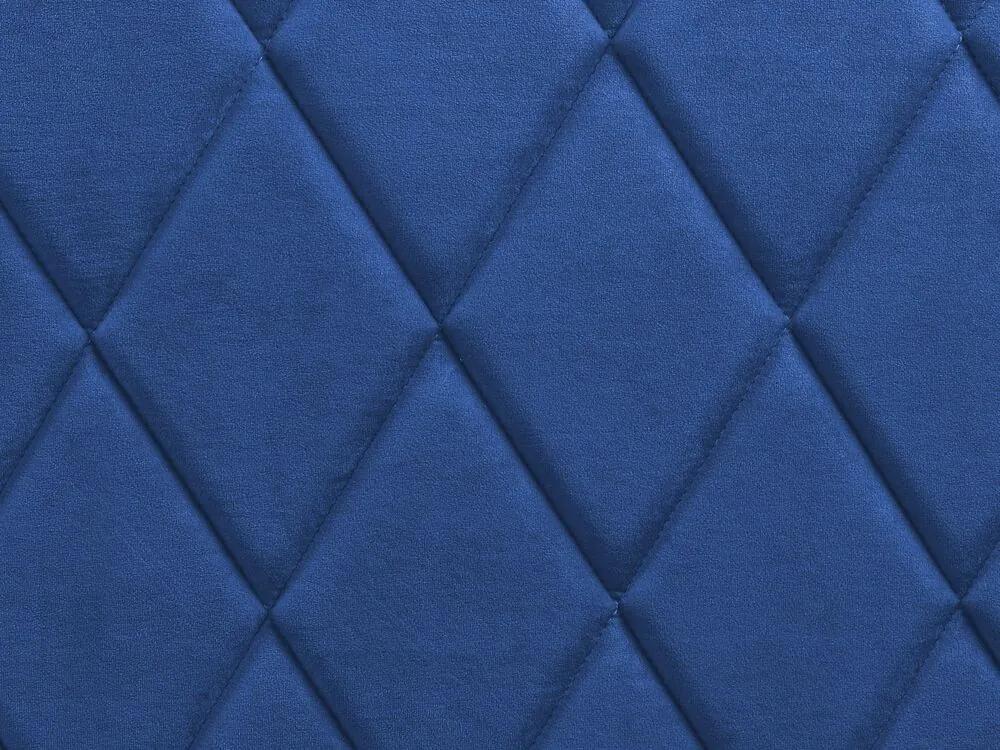 Cama com arrumação em veludo azul 160 x 200 cm ROCHEFORT Beliani