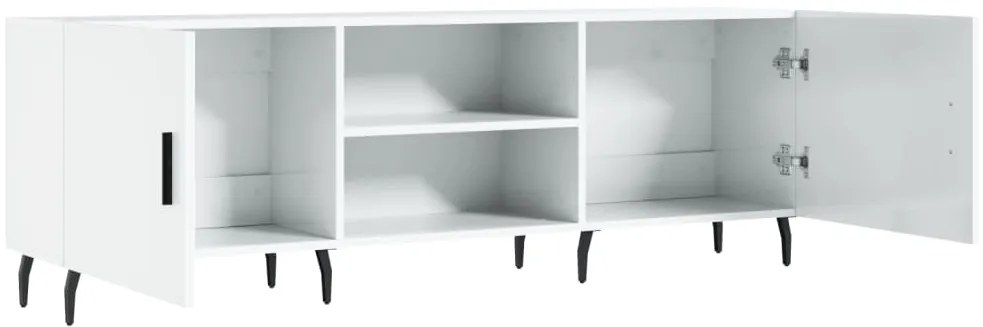 Móvel de TV 150x30x50 cm derivados de madeira branco brilhante