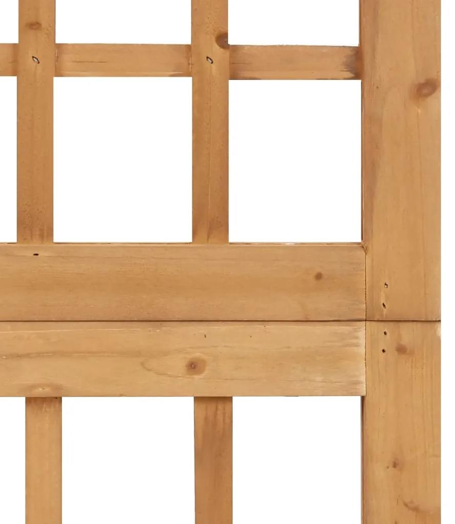 Biombo/treliça 4 painéis madeira de abeto maciça 161x180 cm