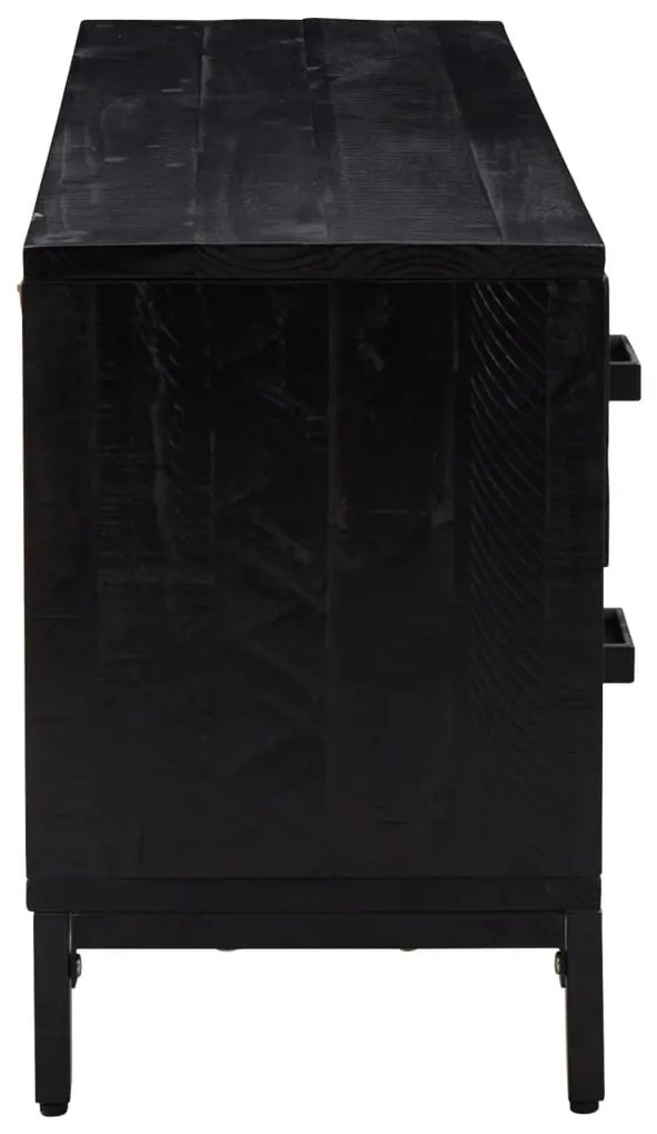 Armário de arrumação 110x30x45 cm pinho maciço preto