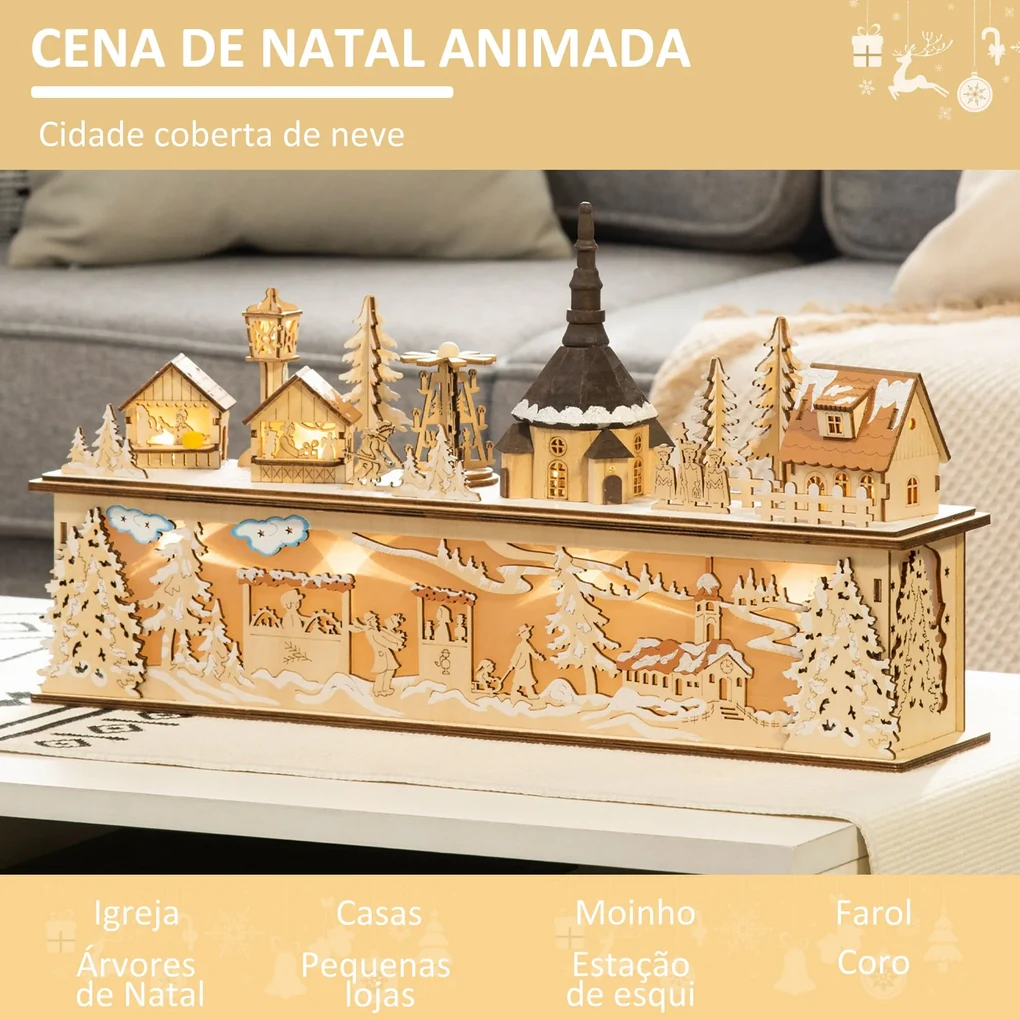 Enfeite Natal Placa de Mesa 29cm - Coleção Natal 2023