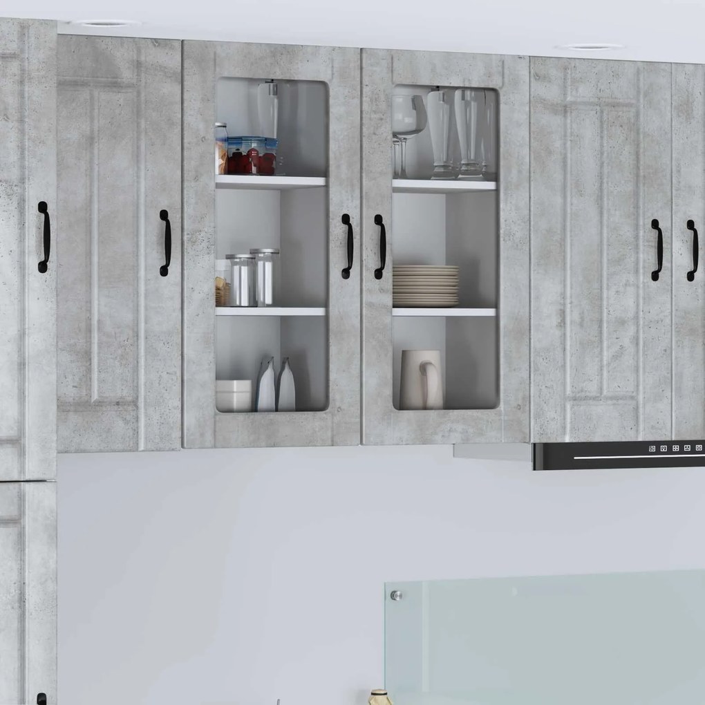 vidaXL Armário de Cozinha 2 pcs Cinzento 40 x 31 x 80 cm