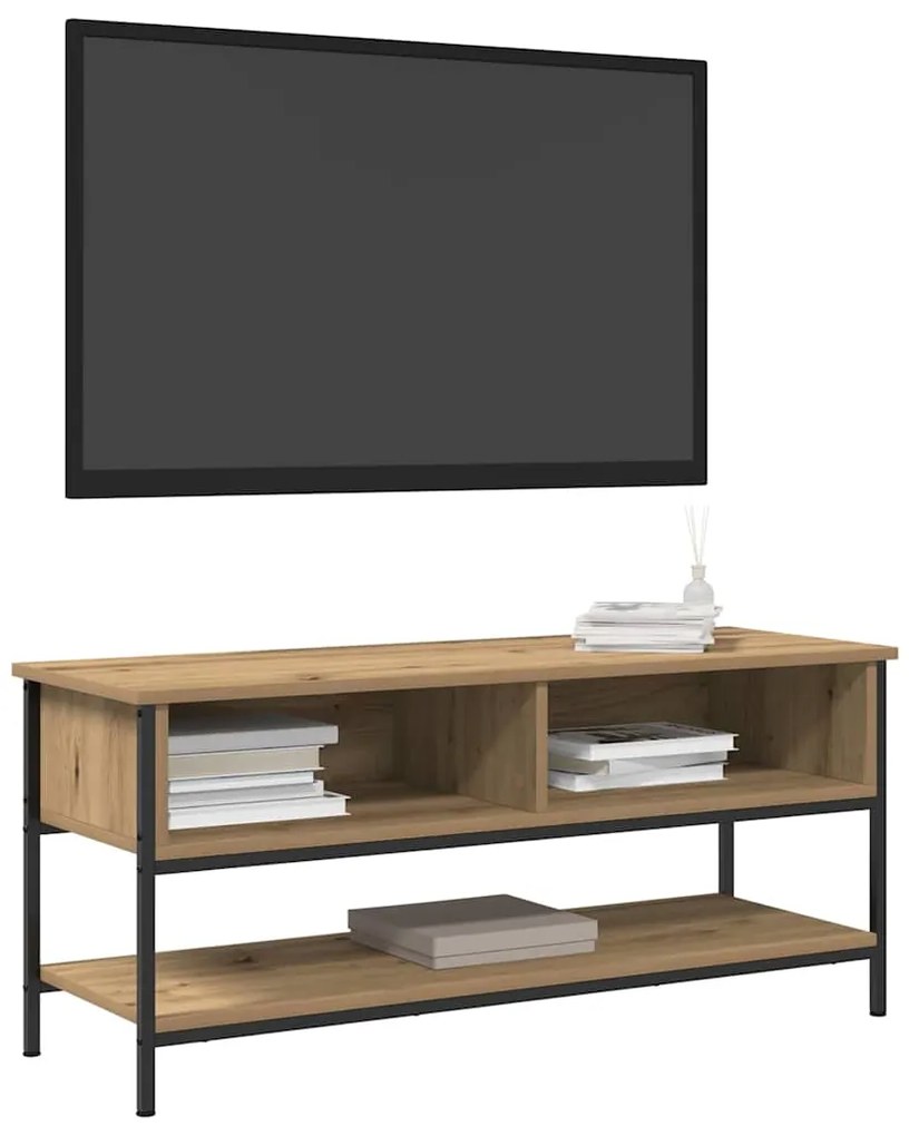 Estante de TV vidaXL Carvalho Artisan 100x35x45 cm Madeira e Aço