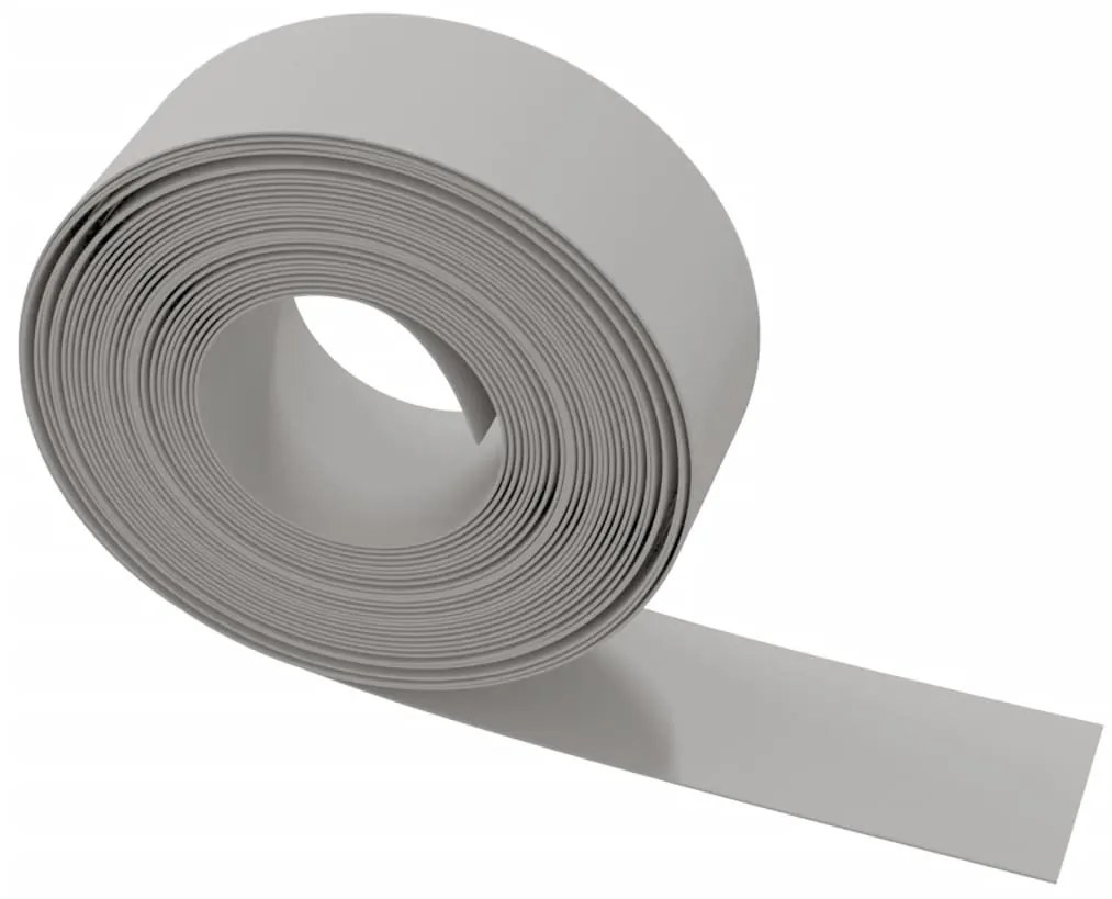 Bordas de jardim 4 pcs 10 m 20 cm polietileno cinzento
