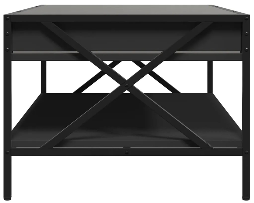 Mesa de centro luzes LED Infinity 90x50x38 cm preto