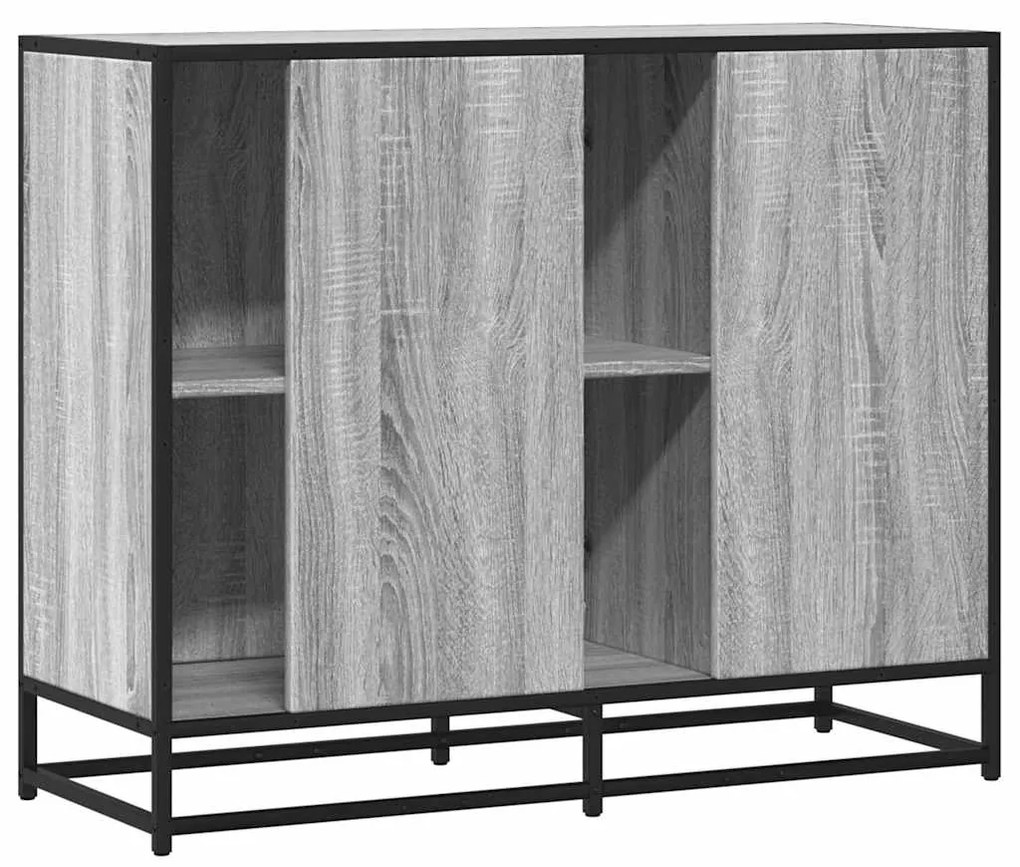 Aparador 92x35x76 cm derivados de madeira cinzento sonoma