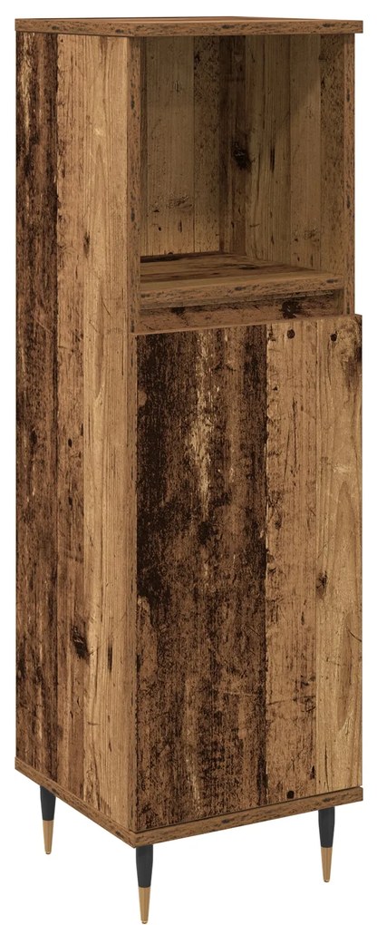 Conjunto de Móveis para Casa de Banho com 3 Peças de Madeira Antiga