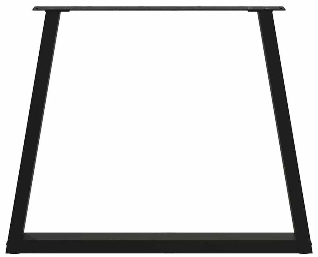 Pernas para mesa de jantar em V, 2 peças, pretas, 70x(72-73,3) cm, aço