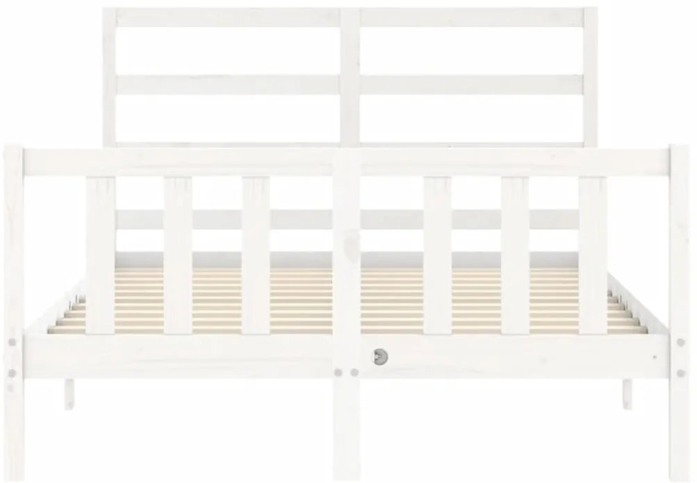 Cama sem colchão 140x200 cm madeira de pinho maciça branco