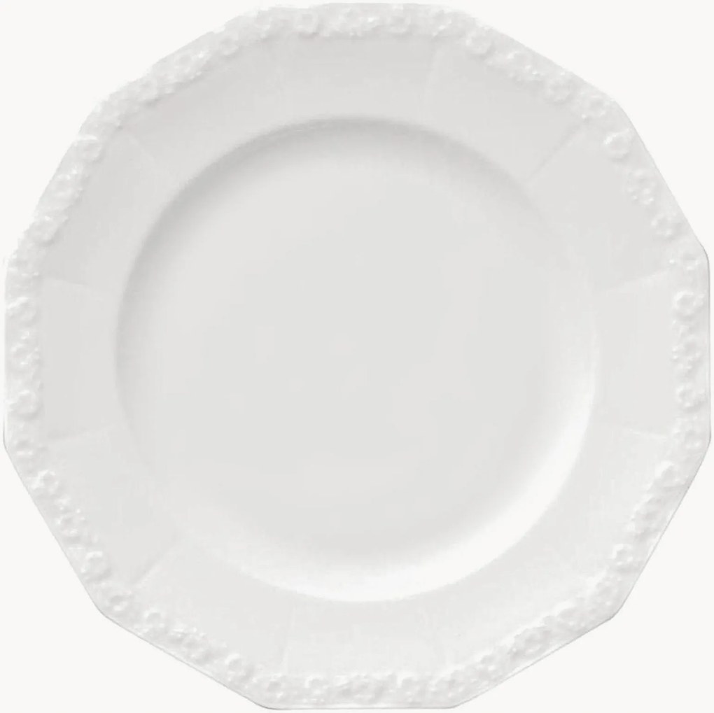 Pratos de pequeno-almoço em porcelana Maria White, conjunto de 6