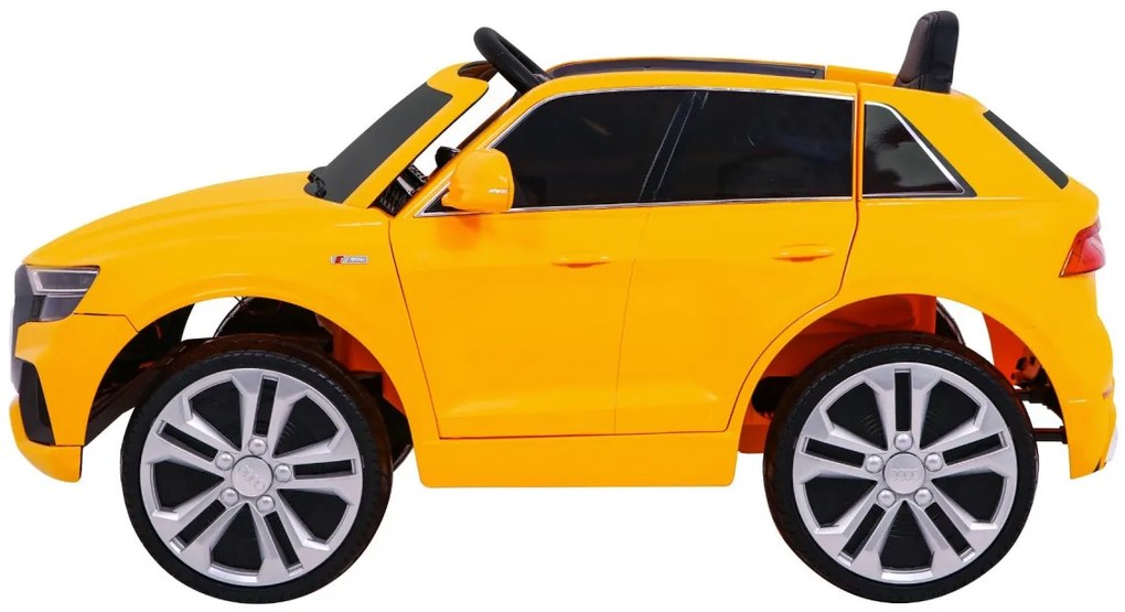 Carro elétrico para Crianças 12V Audi Q8 LIFT Rodas de EVA, Assento de couro Amarelo