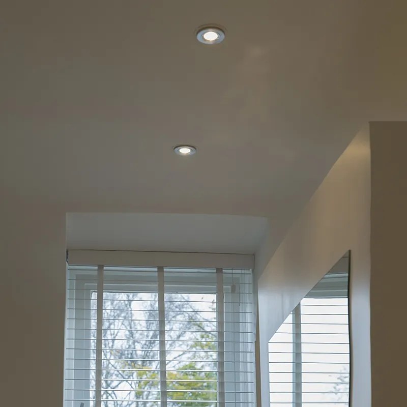 Conjunto de 6 focos embutidos modernos aço redondo IP44 - Xena