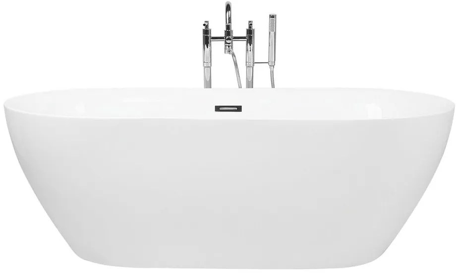 Banheira autónoma oval 150 cm em branco CARRERA Beliani