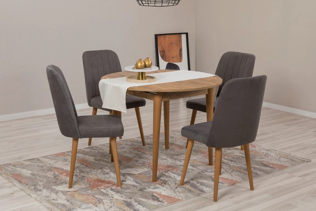 Conjunto de Mesa de Jantar Extensível e Cadeiras Vina – Pinho Atlântic
