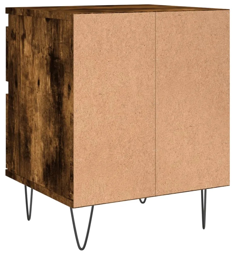Mesa de cabeceira 40x35x50 cm derivados madeira carvalho fumado
