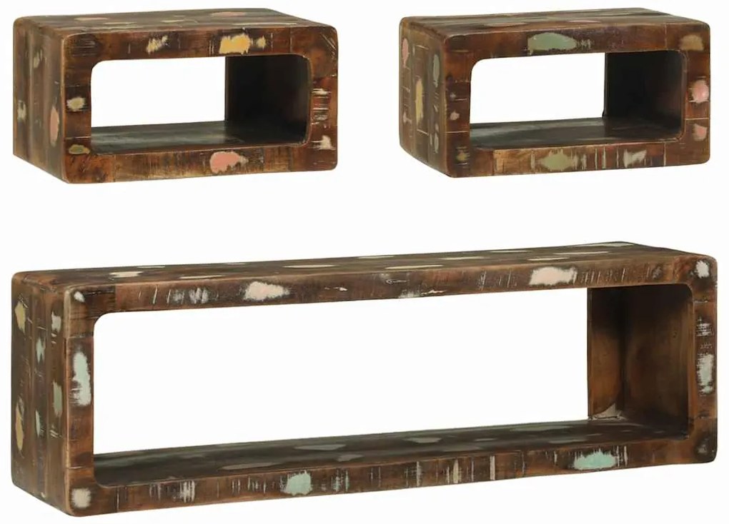 vidaXL Conjunto de móvel de TV 3 pcs Madeira recuperada maciça