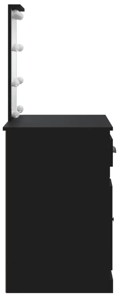 Toucador com luzes LED 90x42x132,5 cm preto