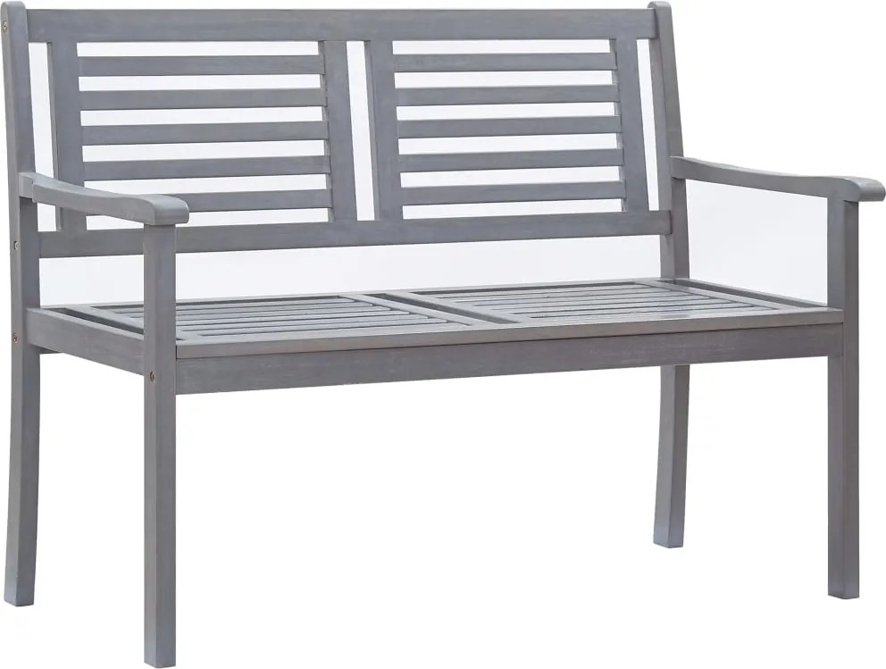 vidaXL Banco jardim 2 lugares 120 cm madeira eucalipto maciça cinzento