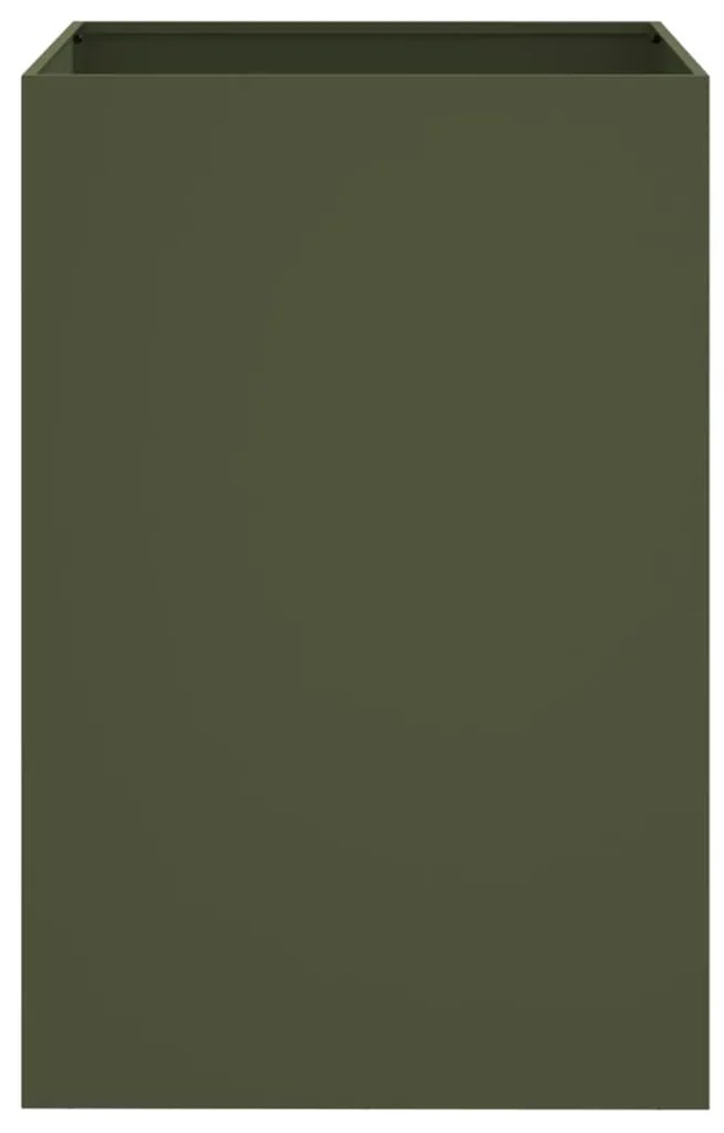 Vaso/floreira 52x48x75 cm aço verde azeitona