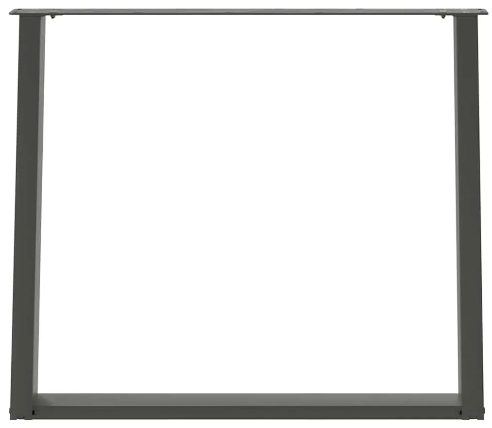 Pés para mesa de jantar em formato de U, 2 peças, antracite, 90x (72-7