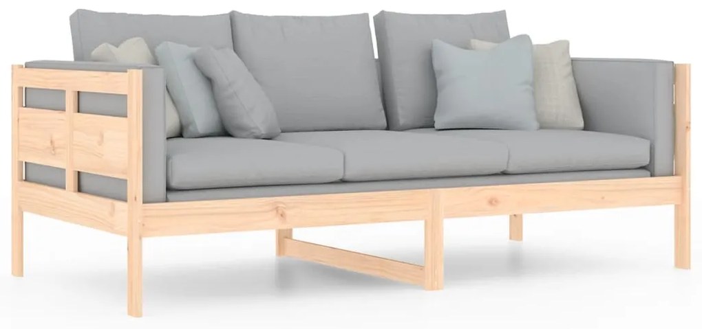 Sofá-cama madeira de pinho maciça 90x190 cm