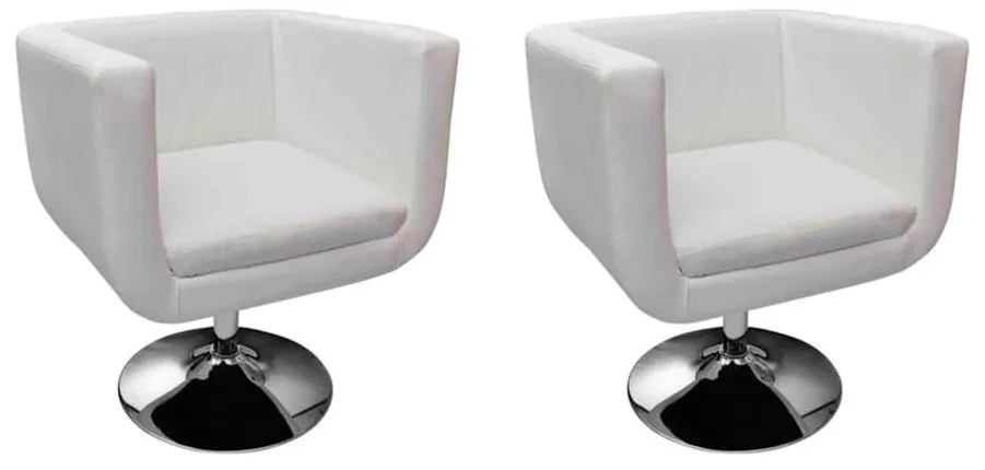 Cadeiras de bar 2 pcs couro artificial branco