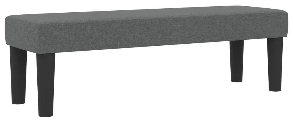 Cama Box Spring com Colchão &amp; Banco Cinza Escuro 120x200 cm Tecido