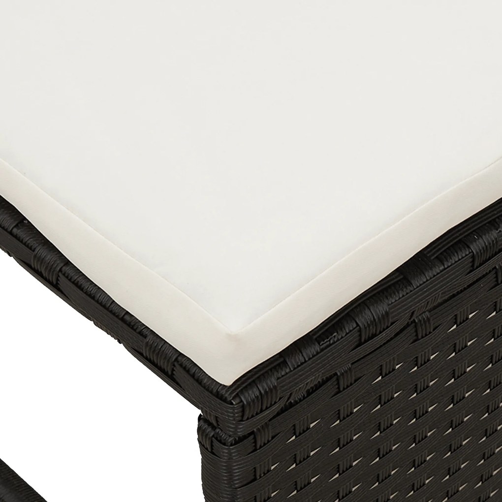 Conjunto de Sofás Externos Preto Rattan Sintético Médio