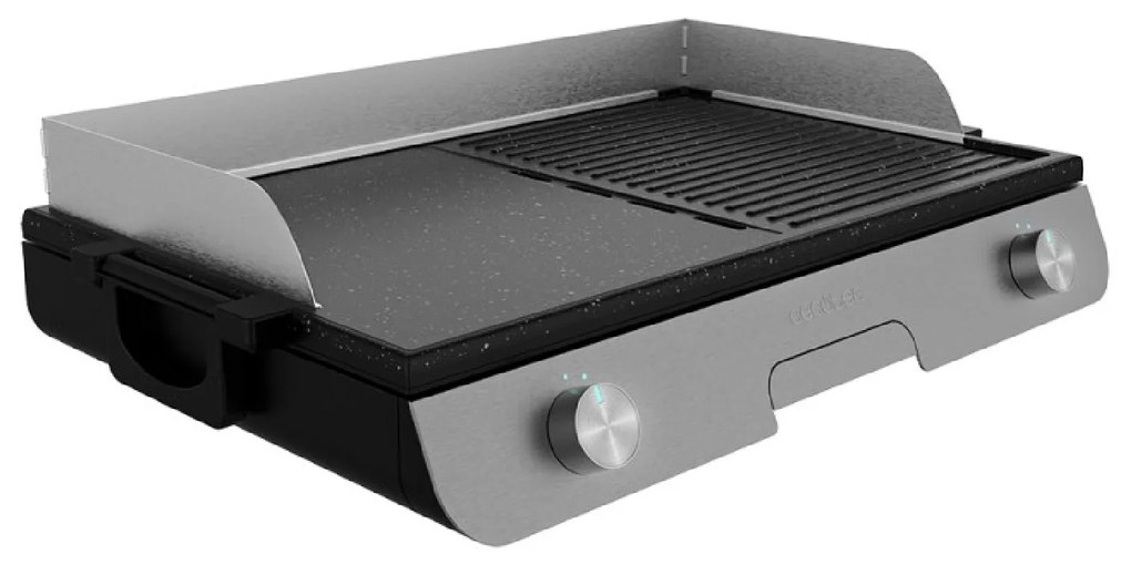 Grelhador elétrico PerfectRoast 3000 Inox  3000 W, superfície de cozinha mista, revestimento anti-aderente Rockstone, termostato regulável, bandeja de