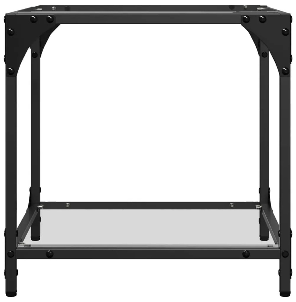 Mesas de centro c/ topo vidro transparente 2 pcs 40x40x40cm aço