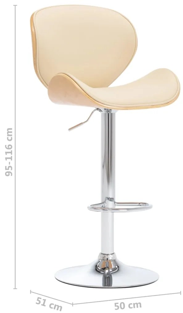 Banco de bar couro artificial creme