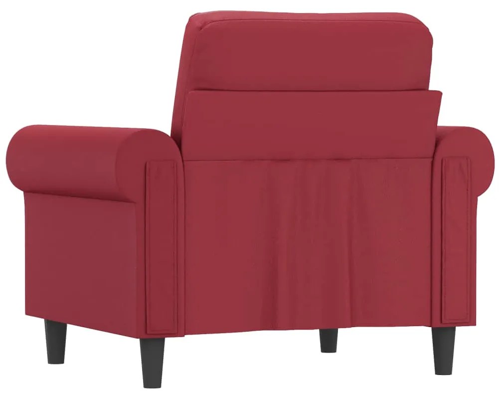 Poltrona 60 cm couro artificial vermelho tinto