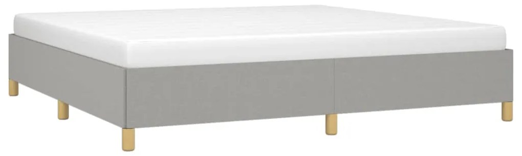 Estrutura de cama sem colchão 200x200 cm tecido cinzento-claro