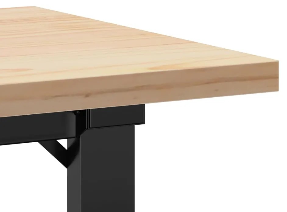 Mesa de centro estrutura em O 100x50x45,5cm pinho/aço
