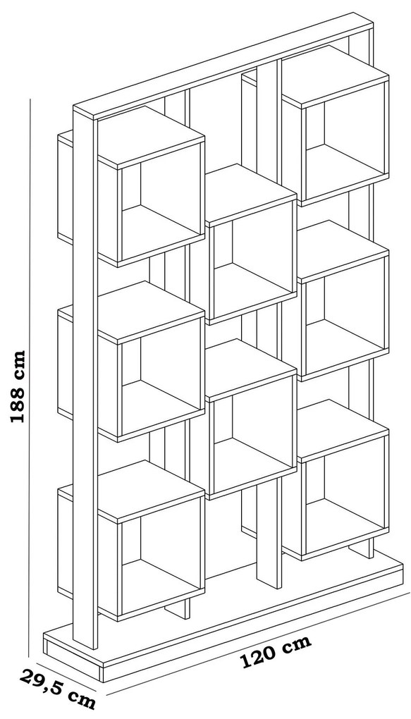 Estante Edge – Branco – 120 cm x 188 cm x 29,5 cm